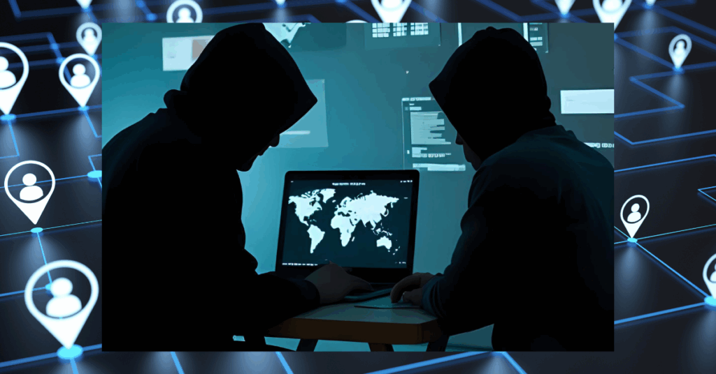 Two hackers coordinating an attack